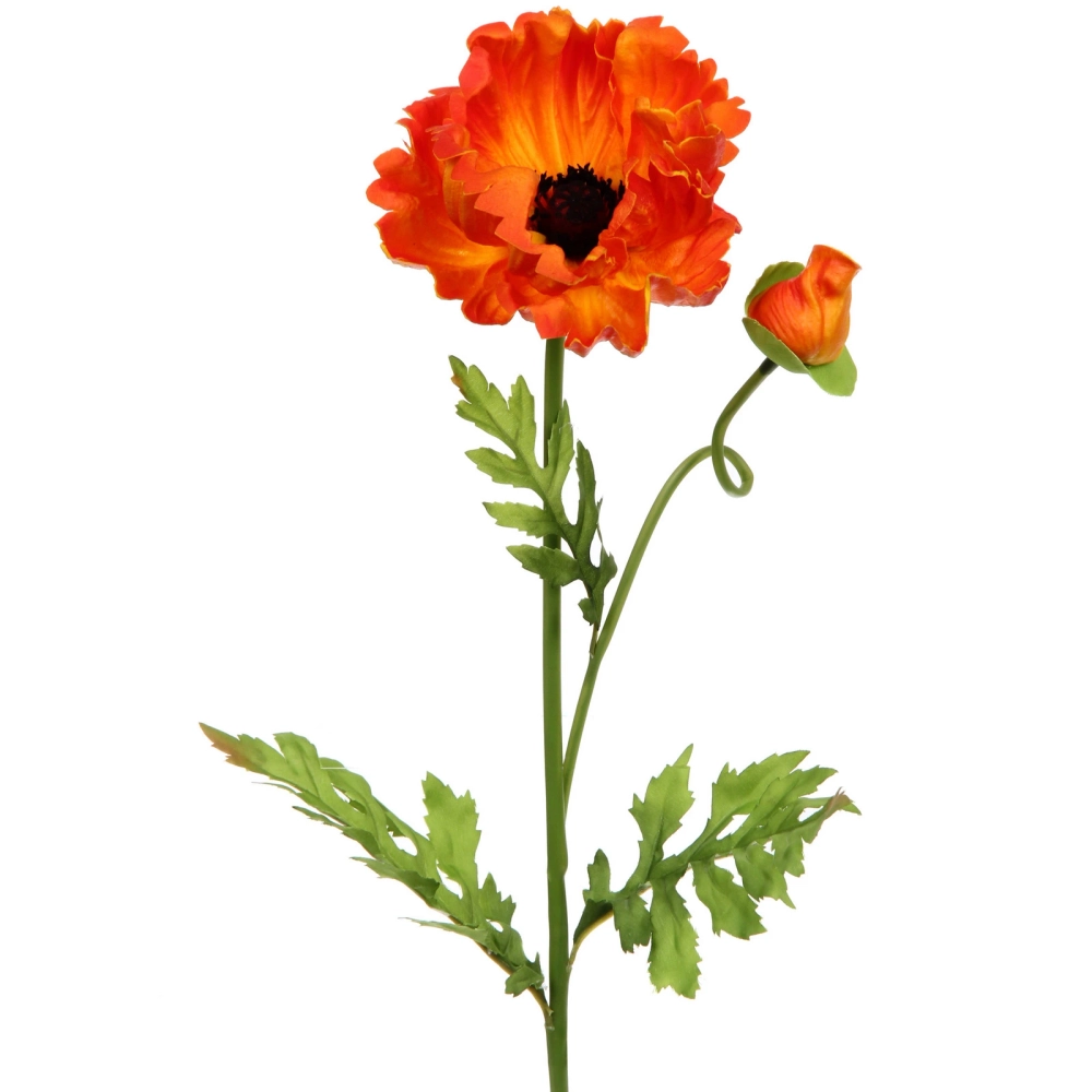Цветок искусственный «Natur» 60см Мак оранжевый
