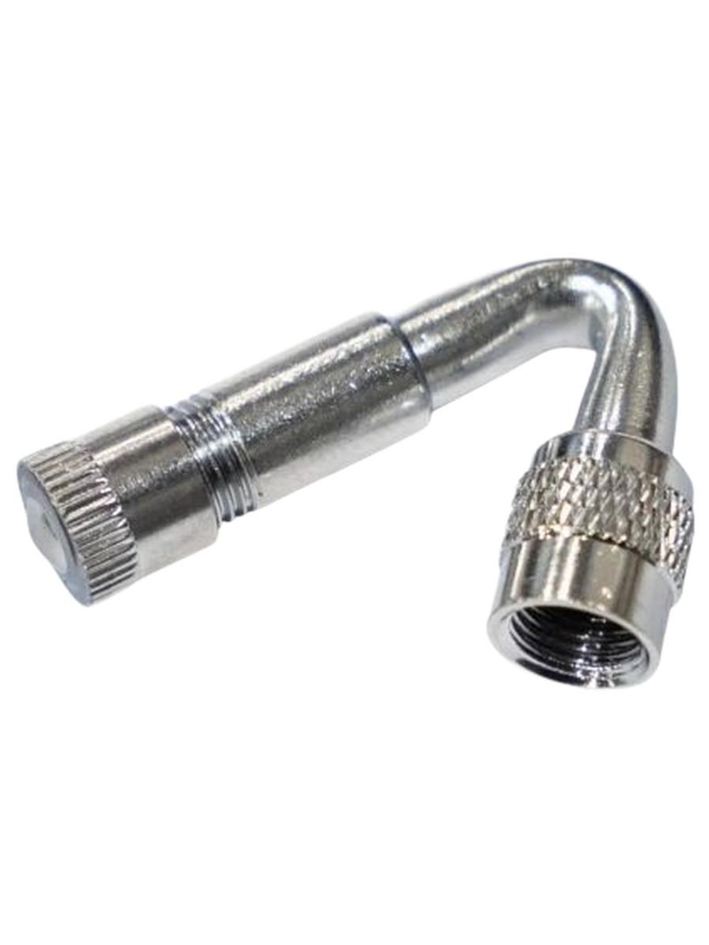 Переходник удлинитель для подкачки на ниппель вентиль 45 градусов серебристый