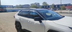 Дефлекторы дверей Toyota RAV4 2019+ ХРОМ молдинг Luna