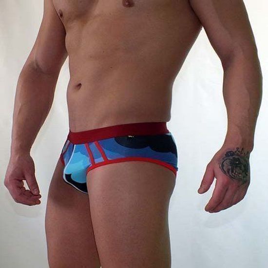 Трусы мужские брифы синие с принтом Van Baam 38127