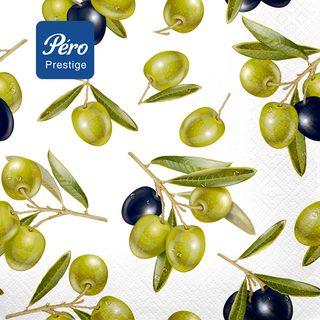PERO Prestige Салфетки 33*33см 3-сл ОЛИВЫ 1/20шт