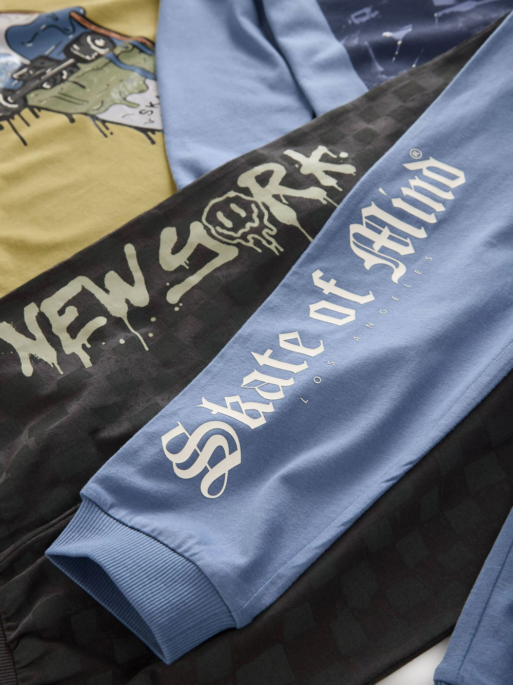 Пижама для мальчика Next B23-237, 2 шт., Синий, Темно-серый, Лимонный