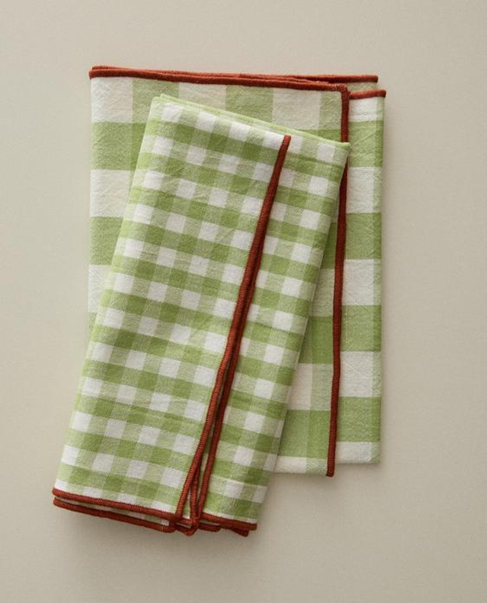 ZARA HOME КУХОННЫЕ ПОЛОТЕНЦА В КЛЕТКУ (НАБОР ИЗ 2 ШТ.), ЗЕЛЕНЫЙ