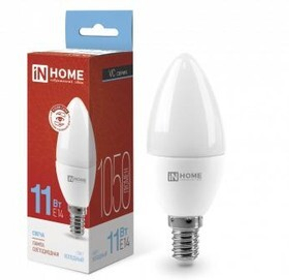 Лампа светодиодная СВЕЧА 11Вт свеча 6500К холод. бел. E14