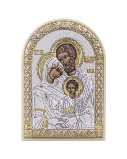 Св. Семейство, икона арочная, пластик белый 48x68