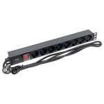 Блок розеток 19", 8 розеток EKF TRP-HPD-LS-16A-8SH-2MSH
