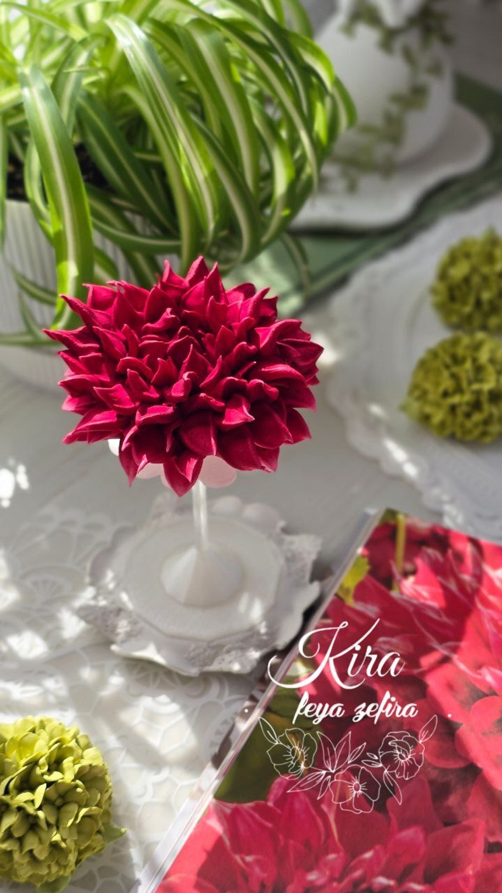 Прозрачный набор кондитерских гвоздиков "Ромашка на подставке от Киры"