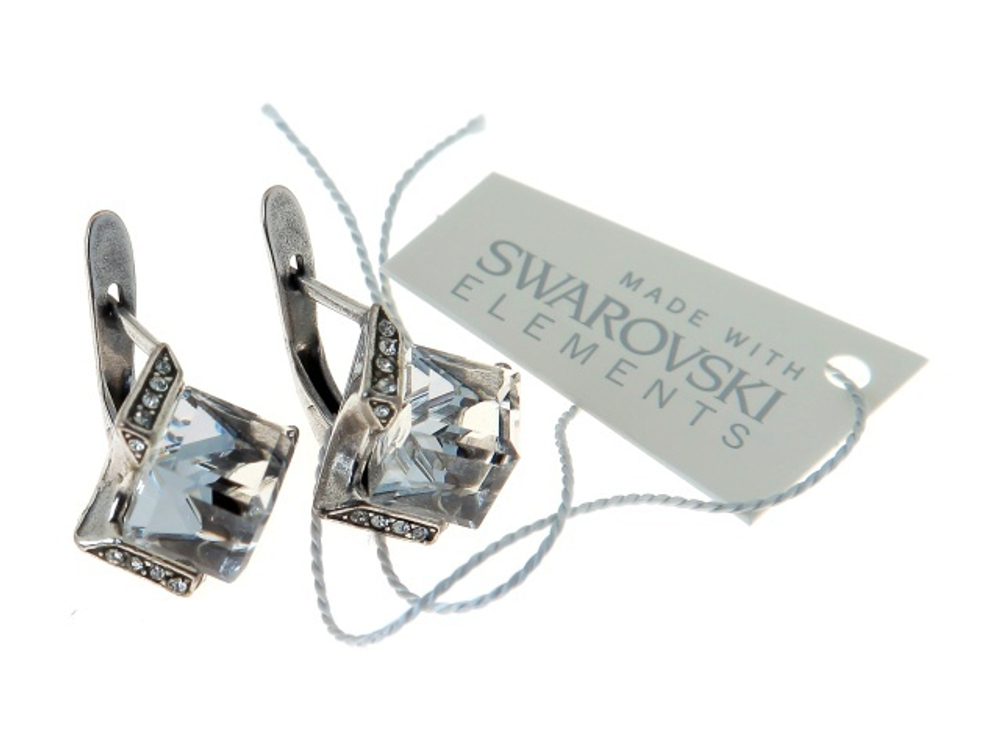 "Памир" серьги в серебряном покрытии из коллекции "Леди" от Jenavi  с английским замком