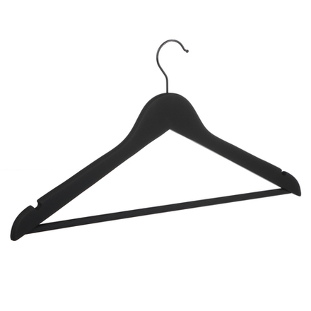 VETTA Вешалка деревянная, софт тач, 44.5x23x1.2см, черная