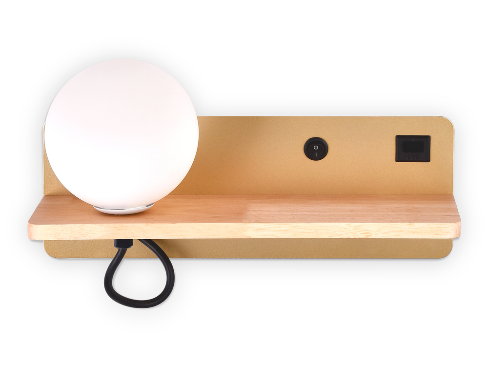 FW520 GD/LW золото/светлое дерево G9 max 40W 280*100*125 (лампа LED G9 5W 4200K в комплекте)