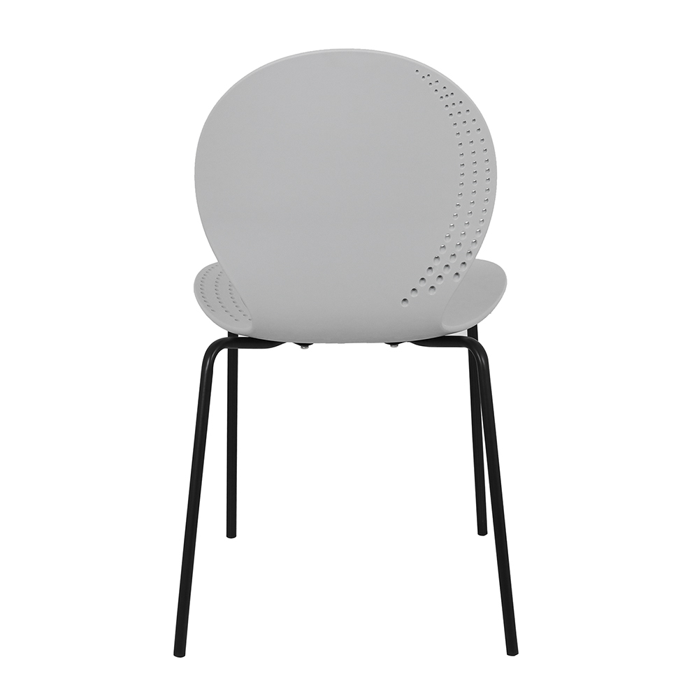 Стул пластик Wave серый с черными ножками