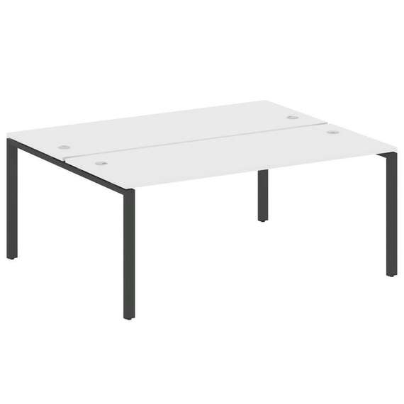 Metal System Рабочая станция на П-образном м/к БП.РАС-СП-2.5 Белый/Металл Антрацит 1800*1475*750