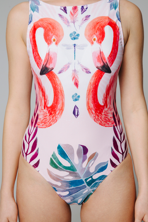 Купальник слитный Два Фламинго