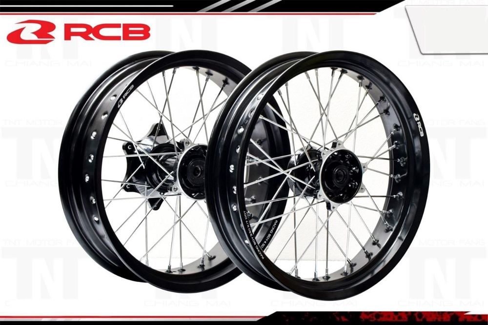 Motard wheel set for Honda CRF300L-Rally. 17 inches rims. Black/Red (ABS/non ABS)