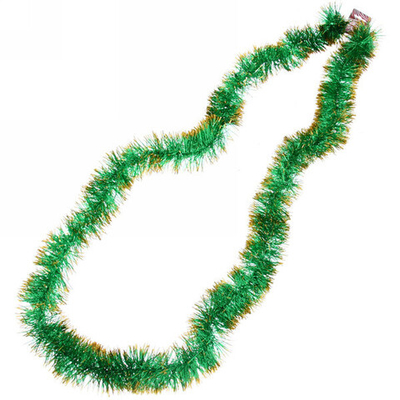 Мишура 2м 7см «Вспышки карнавала» золото/зеленый