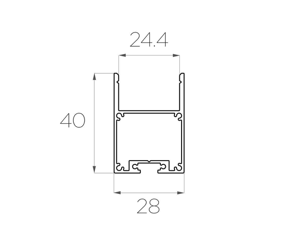 Профиль накладной алюминиевый LC-LP-4028-2 Anod