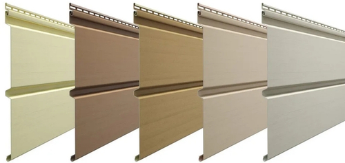 Виниловый сайдинг Döcke PREMIUM D6S "Брус" банан/карамель/сливки/капучино/крем-брюле/манго/пломбир