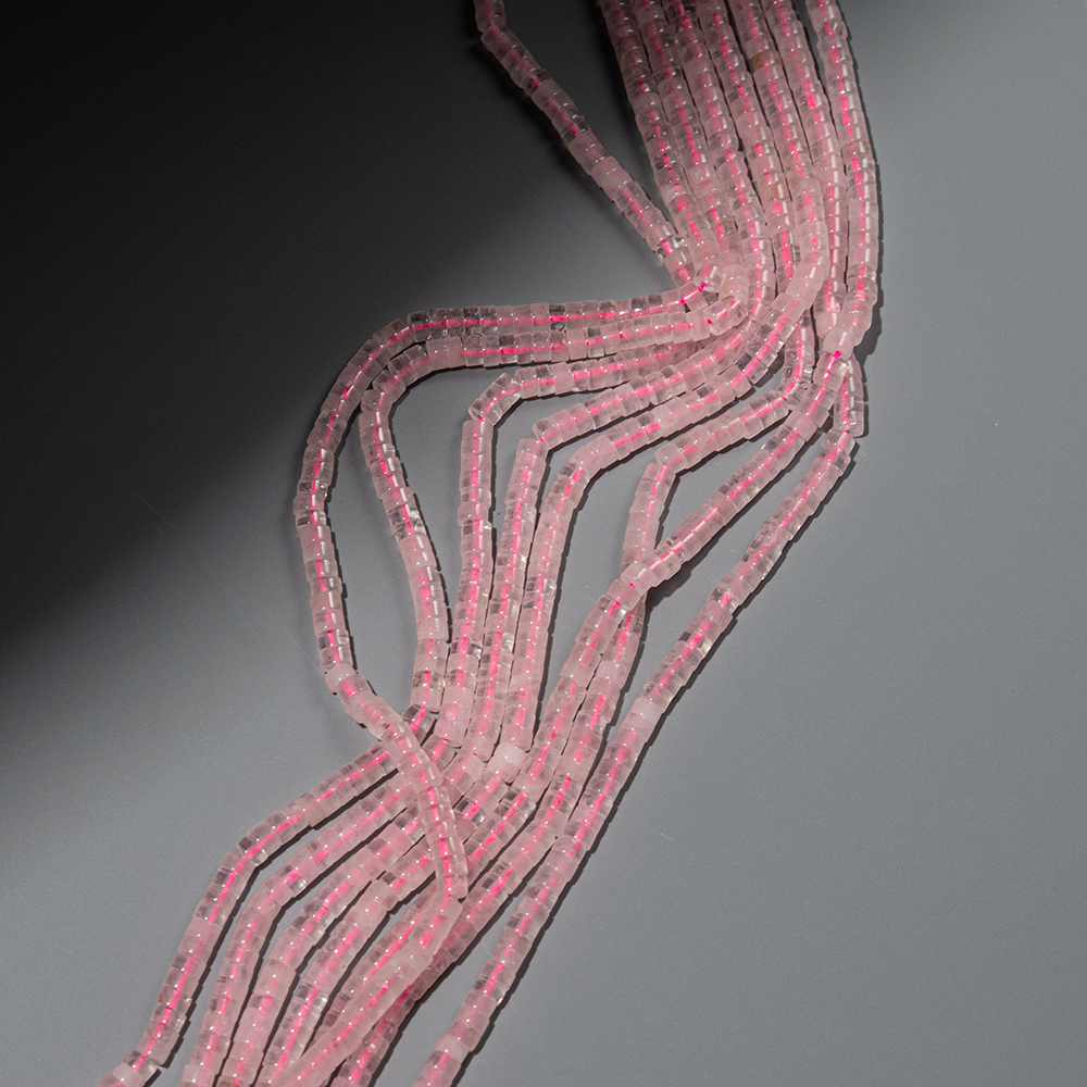 Розовый кварц натуральный, разделители-рондели, 4,2*2,3мм