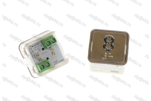 Кнопка (кнопочный модуль) KA302-S-R "8 этаж", квадратная, статическая красная подсветка, Брайль