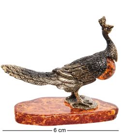 Народные промыслы AM-1244 Фигурка «Павлин» (латунь, янтарь)