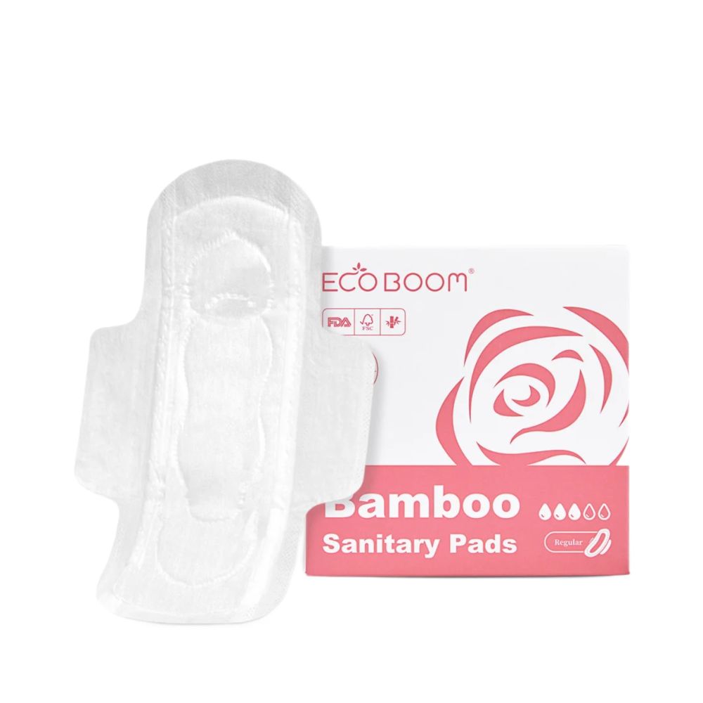 Гигиенические прокладки из органического бамбука, без запаха, Regular 3 капли 240 мм 8шт (Eco Boom)