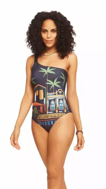 Слитный купальник на одно плечо