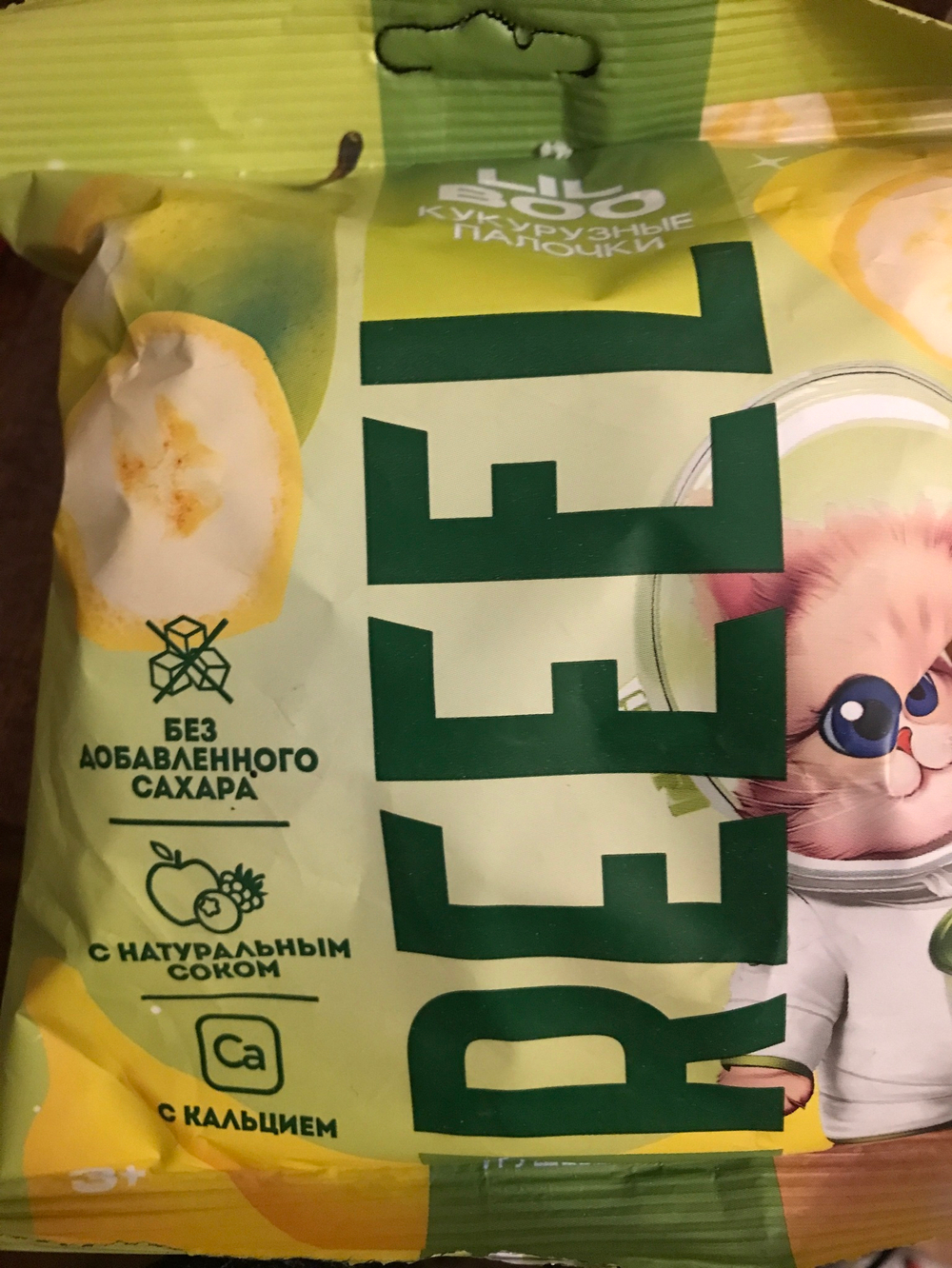 Кукурузные палочки без сахара с грушевым соком