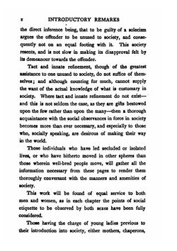 Manners and Rules of Good Society. Or Solecisms to Be Avoided | Member of the aristocracy
