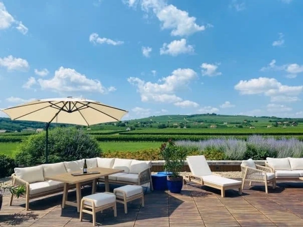 Шезлонг деревянный с матрасом Tagliamento Rimini, цвет натуральный, бежевый