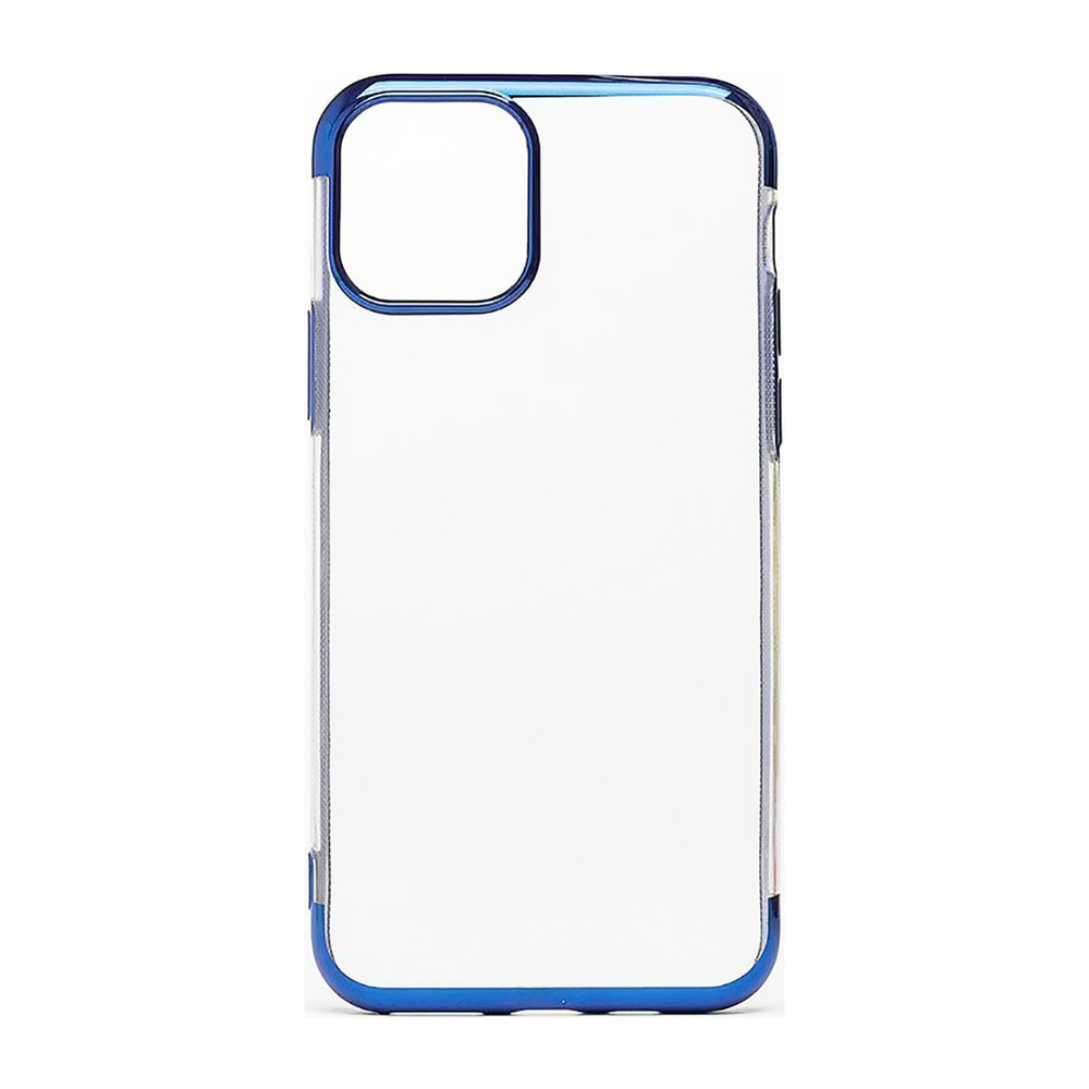 Прозрачный глянцевый чехол с синей окантовкой для IPhone 11 Pro