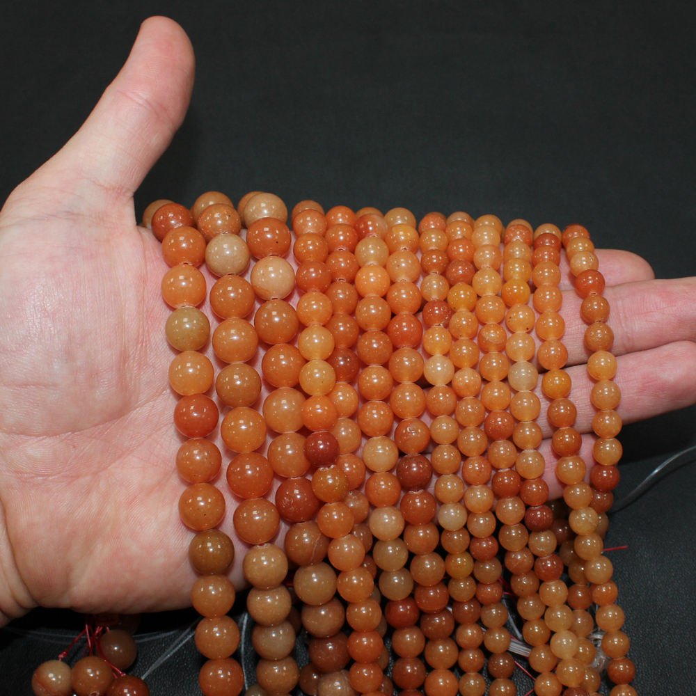 Авантюрин оранжевый 6мм 8мм 10мм