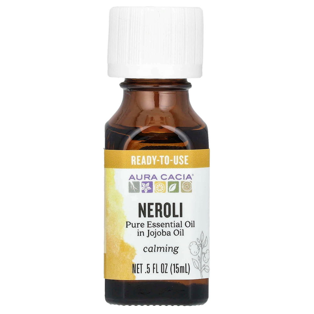 Aura Cacia, Чистое эфирное масло жожоба, нероли, 15 мл (0,5 жидк. унц.)