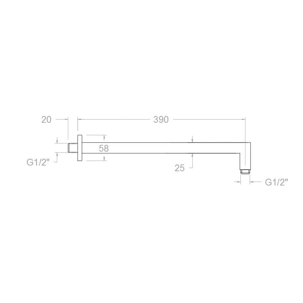 Кронштейн тропического душа настенный квадратный BK350NC никель