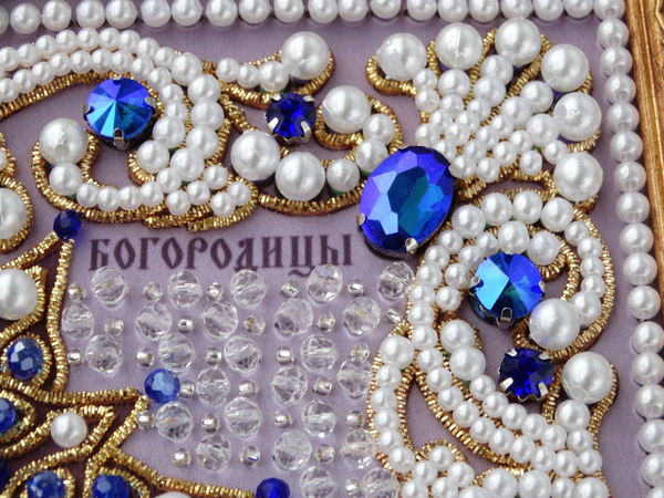 ЖС-10-ЗС Набор для вышивания хрустальными камнями Покров Прсв Богородицы (синий)