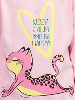 Pelican Пижама для девочек розовая с котиками