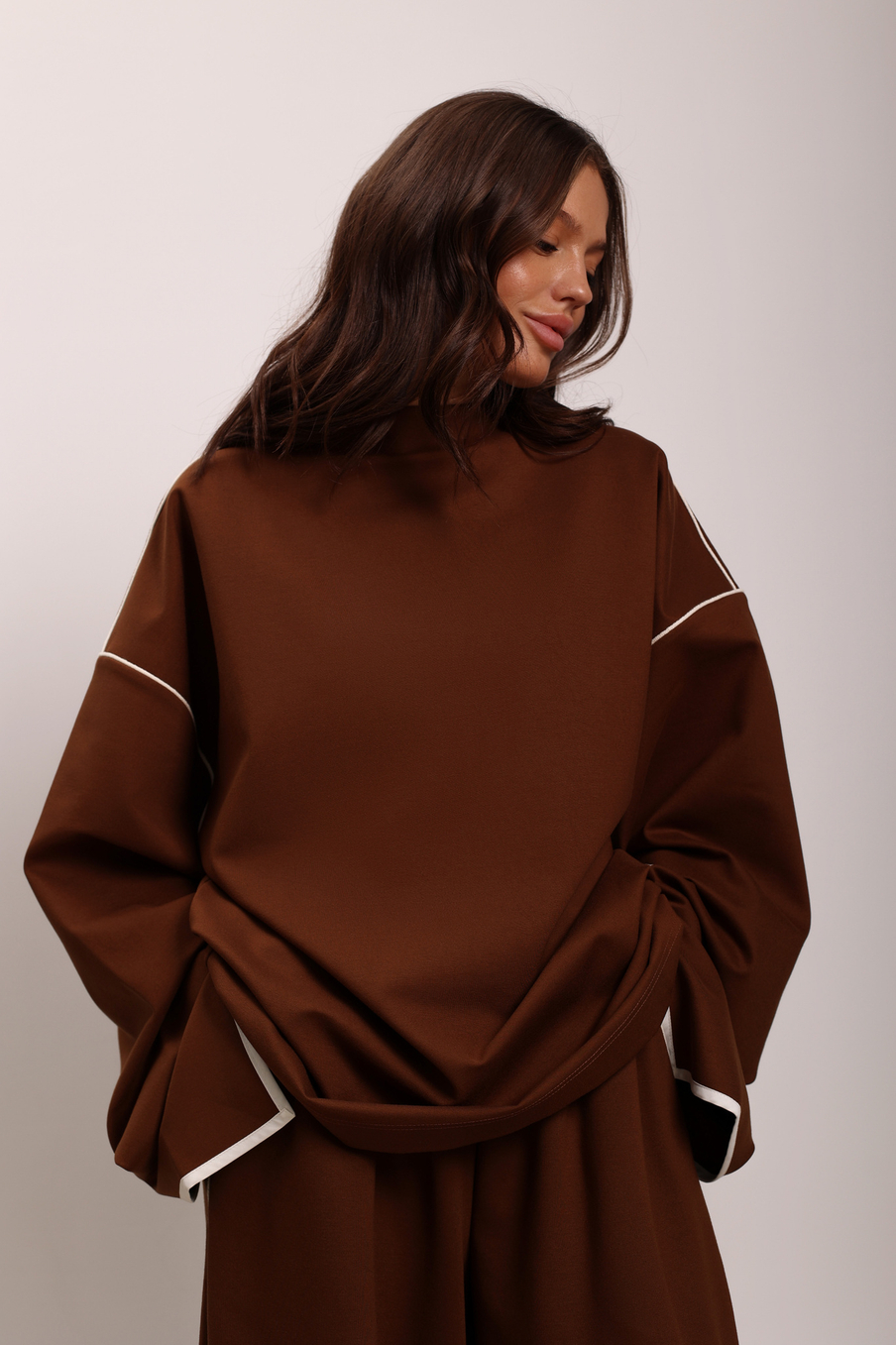 Джемпер с кантами из джерси