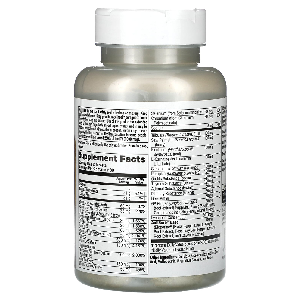 KAL, Virility, для мужчин, 60 таблеток