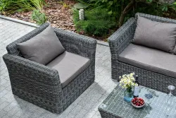 "Капучино" кресло из искусственного ротанга, цвет графит