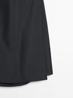 Massimo Dutti Платье миди с драпировкой, свинцовый