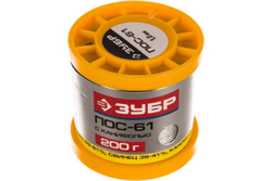 Припой ПОС 61 (1 мм; 200 г; трубка с канифолью) Зубр 55450-200-10C
