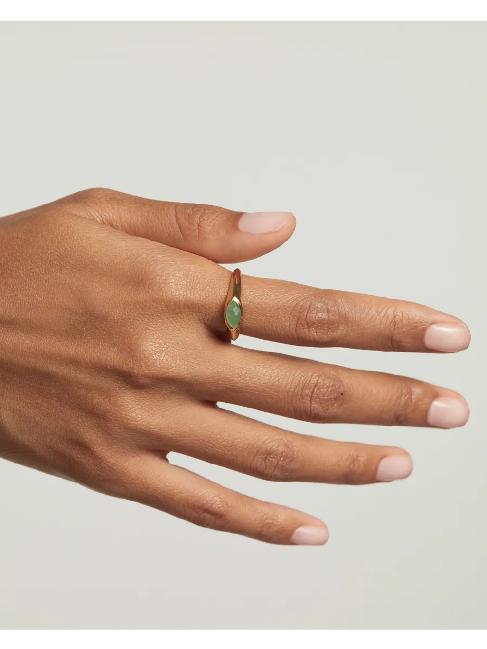 Кольцо женское PDPaola Nomad Green Aventurine серебро 925 пробы покрытое золотом 750 пробы AN01-A47