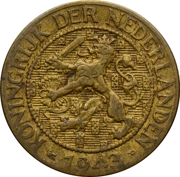 1 цент 1943 Суринам XF