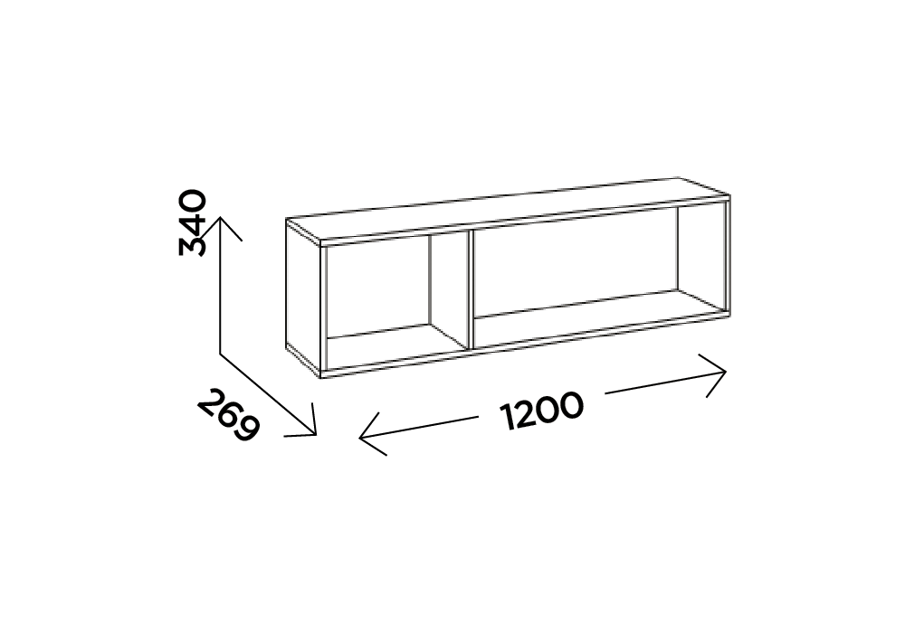Шкаф навесной Чернин дуб вотан / графит