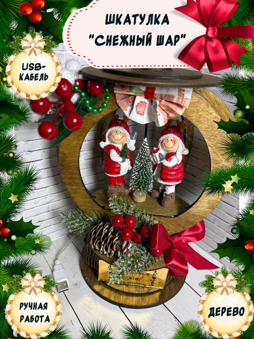 ШКАТУЛКА "СНЕЖНЫЙ ШАР" (разработка наших мастеров)