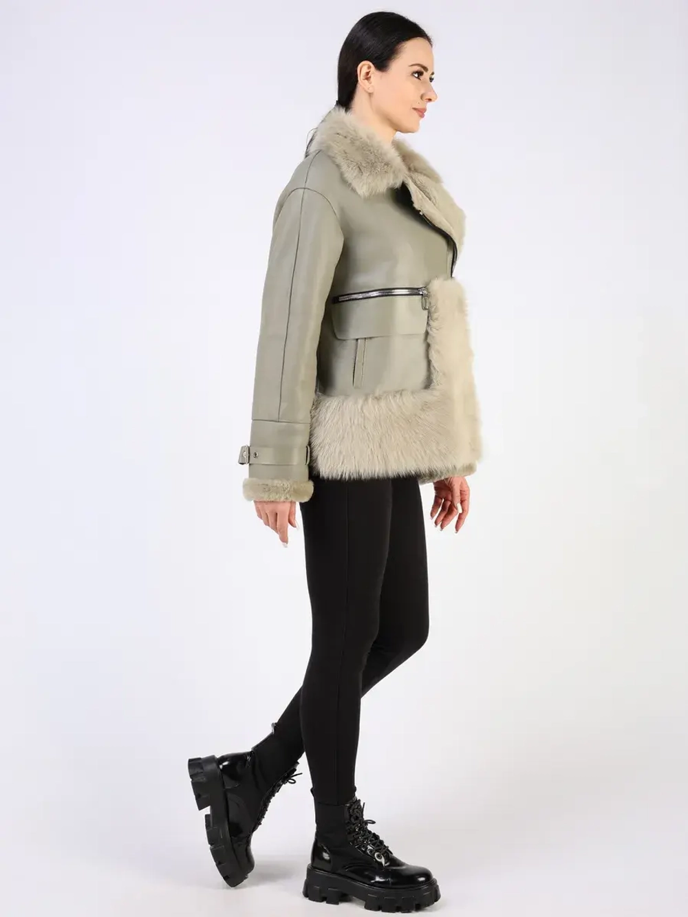 Дубленка зимняя натуральная короткая