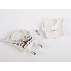 Вилка ЭРА V1 без заземления 10A с кольцом непрямой ввод белая