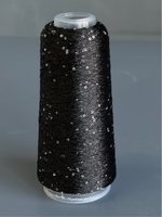 Пряжа Siyue Lurex Sequins пайтка 1,5 мм (14/черный, голография), 1800м/50гр