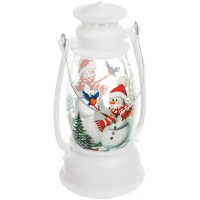Сувенир с подсветкой «Лампа - Снеговик» 6*6*13 см, Белый
