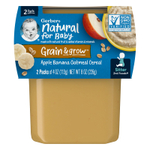Gerber, Natural for Baby, Grain & Grow™, 2nd Foods®, овсяная каша с яблоком и бананом, 2 пакетика по 113 г (4 унции)