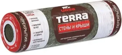 Утеплитель рулонный URSA Terra Стены и крыши 4000/1220/150 мм, для утепления мансард, стен, скатных крыш 3 рулона 14,64 м2